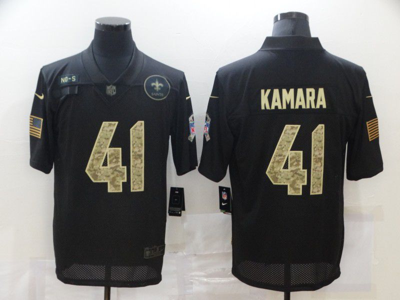 Men New Orleans Saints #41 Kamara Black camo Lettering 2020 Nike NFL Jersey